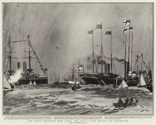La partenza del re da Cowes, il Royal Yacht parte per Portsmouth